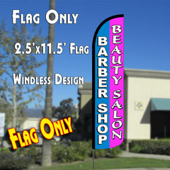 Barber Shop/Beauty Salon (Blue/Pink) Windless Advertising Feather Flag Only