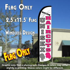 Unisex Haircuts (Grey/Pink) Windless Advertising Feather Flag Only