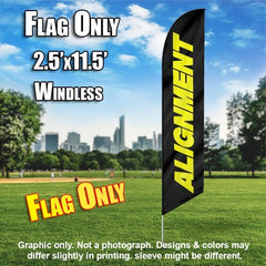 Alignment (Black/Yellow) Windless Advertising Feather Flag Only