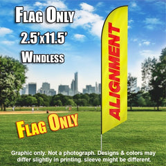 Alignment (Yellow/Red) Windless Advertising Feather Flag Only