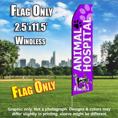 Animal Hospital Purple Windless Advertising Feather Flag Only