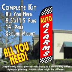 Auto Alarm Windless Advertising Feather Flag Kit (Flag, Pole, & Ground Spike) 14 Feet Outdoor Flags