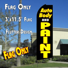 Auto Body And Paint (Black) Windless Advertising Feather Flag Only