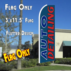 Auto Detailing (Green) Windless Advertising Feather Flag Only