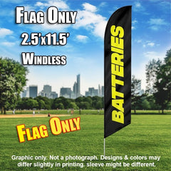 Batteries (Black/Yellow) Windless Advertising Feather Flag Only
