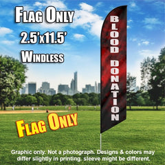 Blood Donation (Black With Red Smoke) Windless Advertising Feather Flag Only
