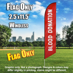 Blood Donation (Red/White) Windless Advertising Feather Flag Only