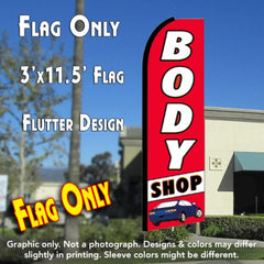 Body Shop (Red/White) Windless Advertising Feather Flag Only