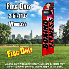 Boxing Fitness (Red/Black/Punching Forward) Windless Advertising Feather Flag Only