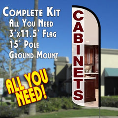 Cabinets Windless Advertising Feather Flag Kit (Flag, Pole, & Ground Spike) 14 Feet Outdoor Flags