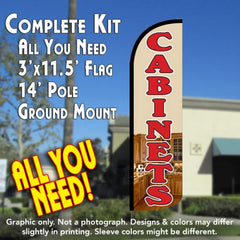 Cabinets Windless Advertising Feather Flag Kit (Flag, Pole, & Ground Spike) 14 Feet Outdoor Flags