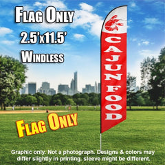 Cajun Food (Red/White Letters) Windless Advertising Feather Flag Only