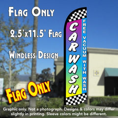 Car Wash (Free Vacuum) Windless Advertising Feather Flag Only