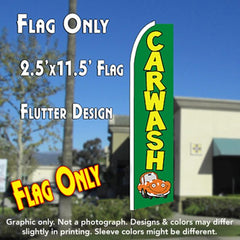Car Wash (Green/Car) Windless Advertising Feather Flag Only