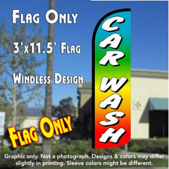 Car Wash (Multicolor) Windless Advertising Feather Flag Only