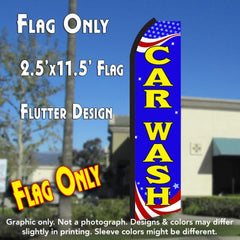 Car Wash (Patriotic) Windless Advertising Feather Flag Only