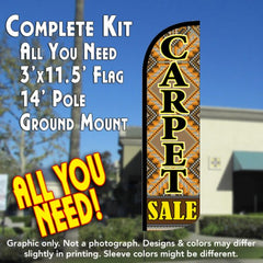 Flooring (Carpet, Tile, Hardwood) Windless Advertising Feather Flag Kit (Flag, Pole, & Ground Spike) 14 Feet Outdoor Flags