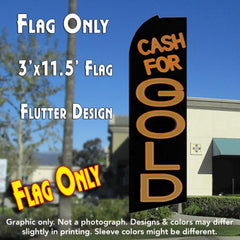 Cash For Gold (Black) Windless Advertising Feather Flag Only