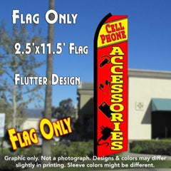 Cell Phone Accessories (Yellow/Red) Windless Advertising Feather Flag Only