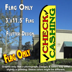 Check Cashing (Yellow) Windless Advertising Feather Flag Only