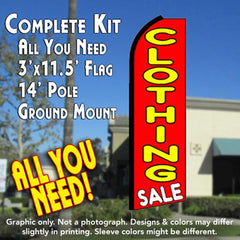 Clothing Sale (Red) Windless Advertising Feather Flag Kit (Flag, Pole, & Ground Spike) 14 Feet Outdoor Flags