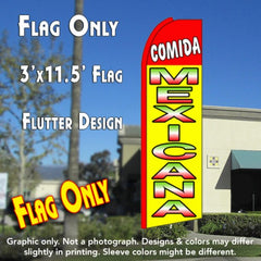 Comida Mexicana (Red/Yellow) Windless Advertising Feather Flag Only