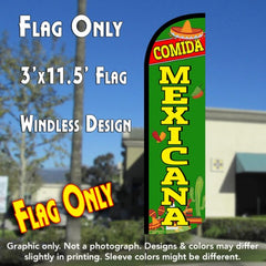 Comida Mexicana Windless Advertising Feather Flag Only