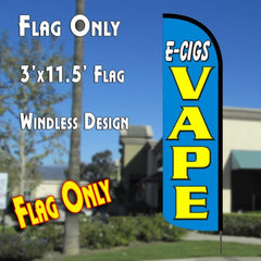 E-Cigs Vape (Blue/Yellow) Windless Advertising Feather Flag Only