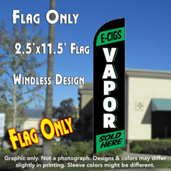 E-Cigs Vapor (Green) Windless Advertising Feather Flag Only