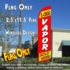 E-Cigs Vapor Sold Here (Red/Yellow) Windless Advertising Feather Flag Only