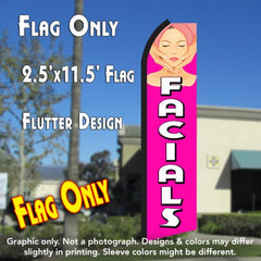 Facials (Pink/White) Windless Advertising Feather Flag Only
