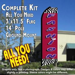 Fashion Windless Advertising Feather Flag Kit (Flag, Pole, & Ground Spike) 14 Feet Outdoor Flags