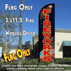 Fireworks (Black/Red) Windless Advertising Feather Flag Only