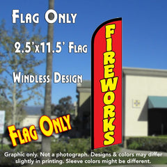 Fireworks (Red) Windless Advertising Feather Flag Only