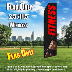 Fitness (Black/Red/Abs) Windless Advertising Feather Flag Only