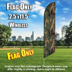 Jungle Camo Windless Advertising Feather Flag Only