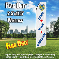 Fort 2 Race (White/Blue) Windless Advertising Feather Flag Only
