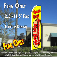 Fresh Hot Dogs (Yellow) Windless Advertising Feather Flag Only