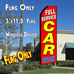 Full Service Car Wash (Red) Windless Advertising Feather Flag Only