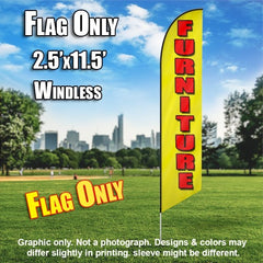 Furniture (Yellow/Red Letters) Windless Advertising Feather Flag Only