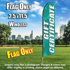 Gift Certificate (Teal/Bows) Windless Advertising Feather Flag Only