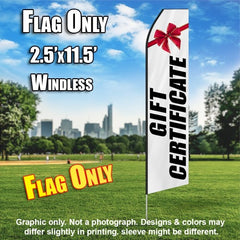 Gift Certificate (White/Black) Windless Advertising Feather Flag Only