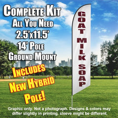 Goat Milk Soap (White/Maroon) Windless Advertising Feather Flag Kit (Flag, Pole, & Ground Spike) 14 Feet Outdoor Flags