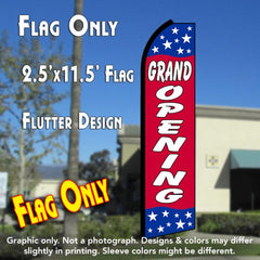 Grand Opening (Blue/Red/Stars) Windless Advertising Feather Flag Only
