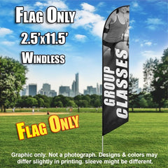 Group Classes Women Fitness (Gray/White) Windless Advertising Feather Flag Only