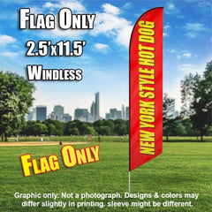 New York Style Hot Dogs Windless Advertising Feather Flag Only