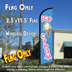 Ice Cream (Blue) Windless Advertising Feather Flag Only