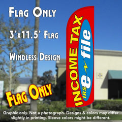 Income Tax E-File (Red/Yellow) Windless Advertising Feather Flag Only