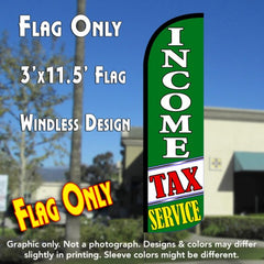 Income Tax Service (Green/White) Windless Advertising Feather Flag Only