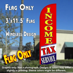 Income Tax Service (Red/White/Blue) Windless Advertising Feather Flag Only
